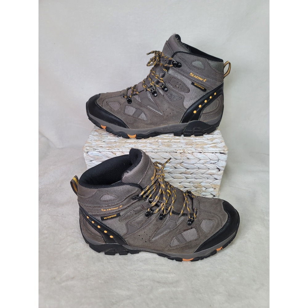 Bearpaw Brock Wide Mens Waterproof Hiking Boots Grey Black 11.5 Gorpcore Utility
